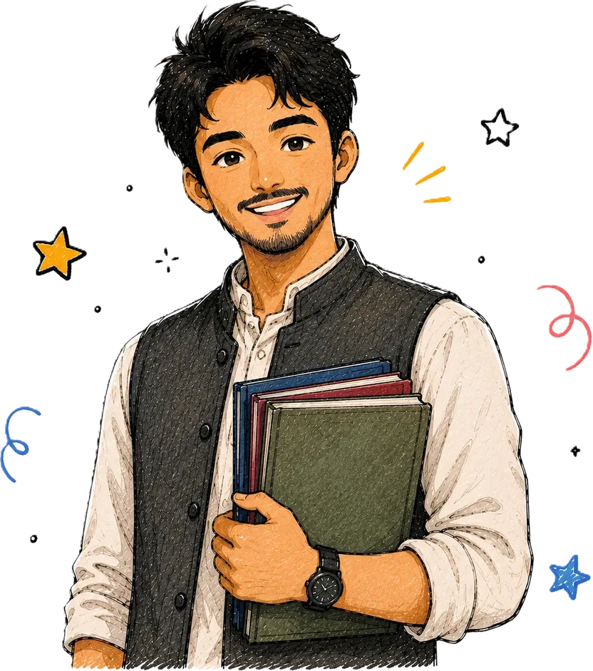 A young teacher holding books and class records